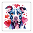 Watercolor Hearts Pitbull