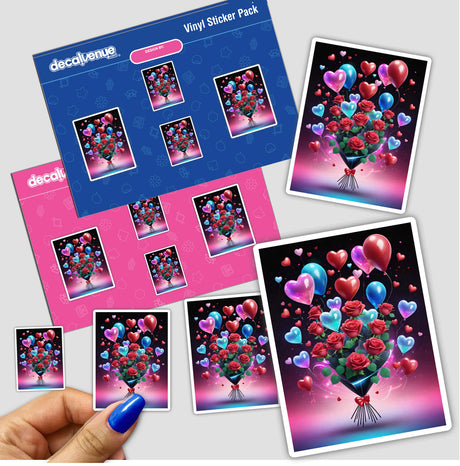 Roses and Heart Balloons Bouquet