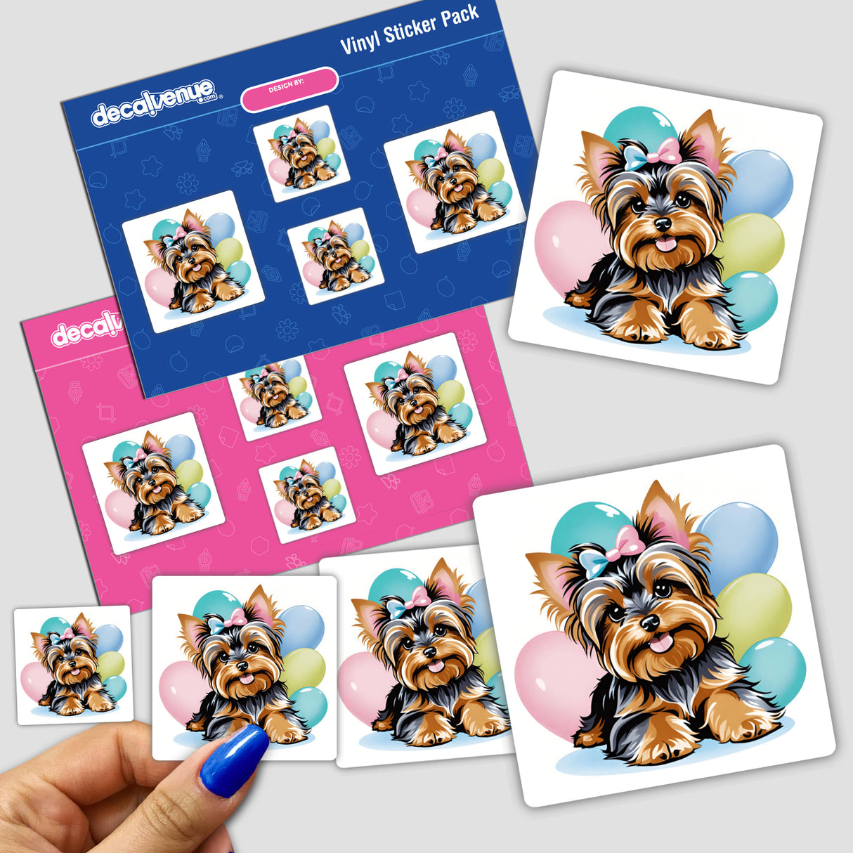 Cute Girl Yorkie w/ Balloons