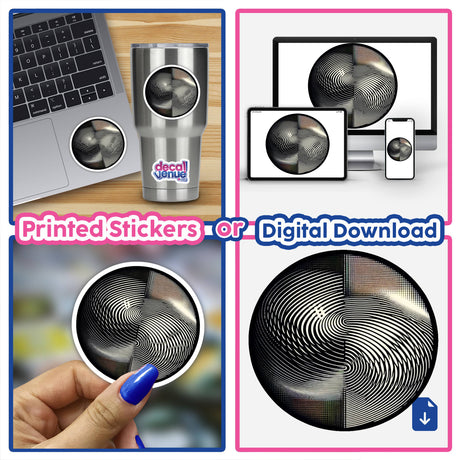 Circular Moiré Pattern Optical Illusion Sticker