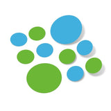 Lime Green / Ice Blue Polka Dot Circles Wall Decals