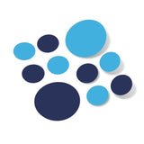 Navy Blue / Ice Blue Polka Dot Circles Wall Decals