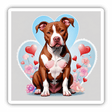 Red Pitbull with Hearts