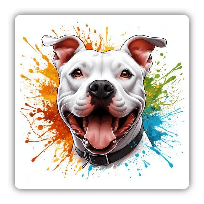Splash of Color White Pitbull