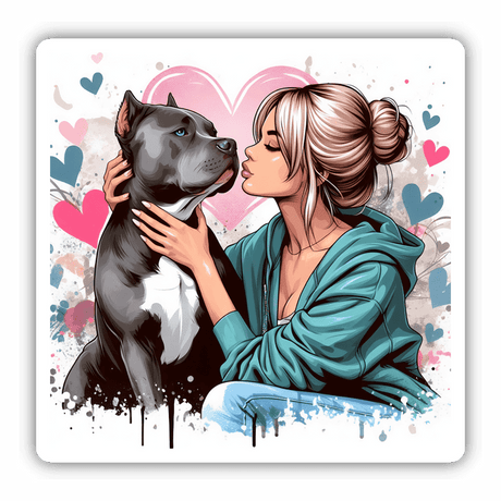 Caucasian Lady Loves Her Pitbull