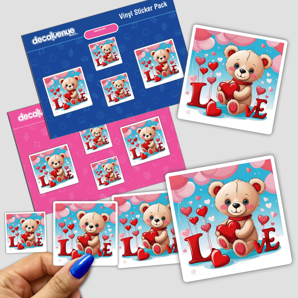 Teddy Bear Love Hearts
