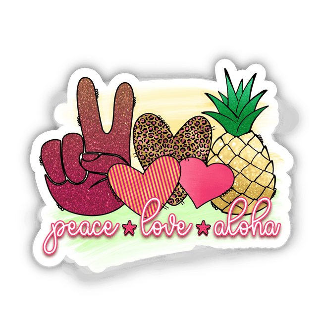 Peace Love Aloha Sticker