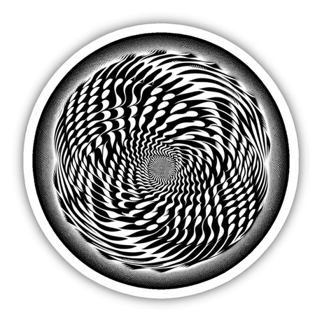Convex-Concave Spiral Optical Illusion Sticker