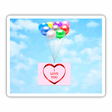 BALLOONS FLOATING IN THE SKY SUSPENDING AN I LOVE YOU HEART SIGN