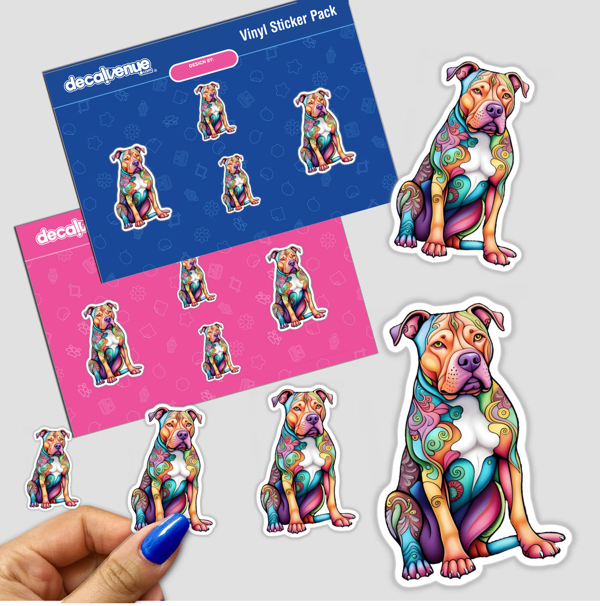 Colorful Paisley Patterned Pitbull