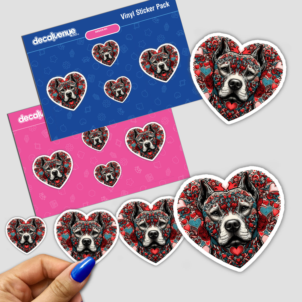Crop Colorful Pitbull in Heart