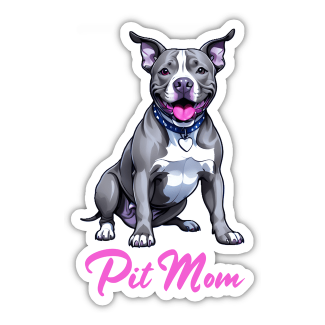 Gray Happy Pitbull - Pit Mom