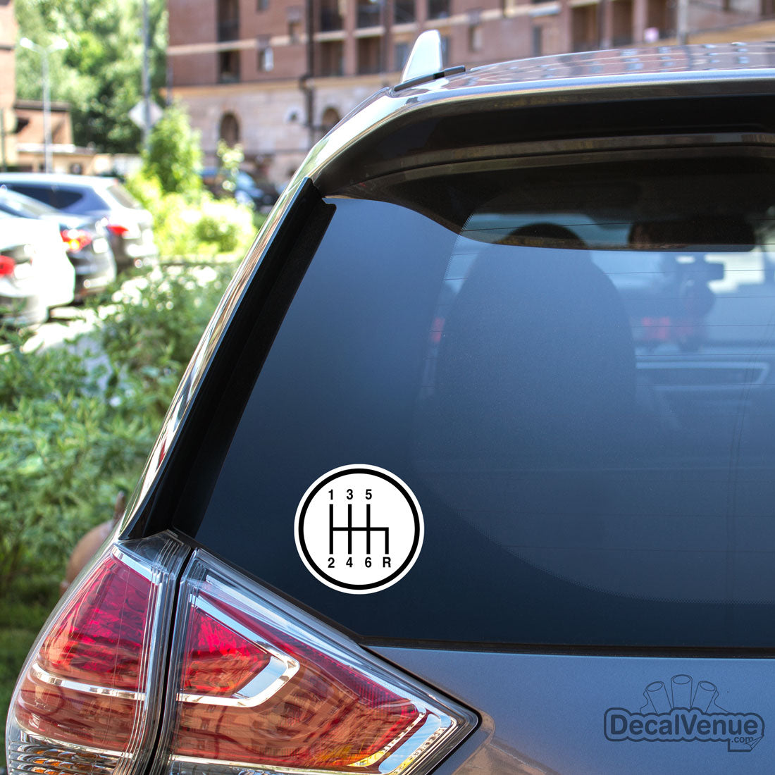 Manual Transmission Gear Stick Shift Pattern Vinyl Bumper Sticker Decals (4 Pack)