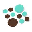 Chocolate Brown / Mint Green Polka Dot Circles Wall Decals