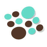 Chocolate Brown / Mint Green Polka Dot Circles Wall Decals