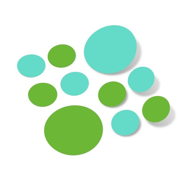 Lime Green / Mint Green Polka Dot Circles Wall Decals