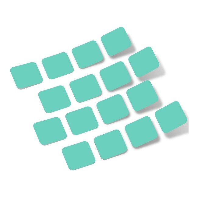 Mint Green Rounded Squares Vinyl Wall Decals
