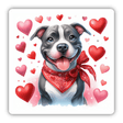 Red Bandana Pitbull Hearts