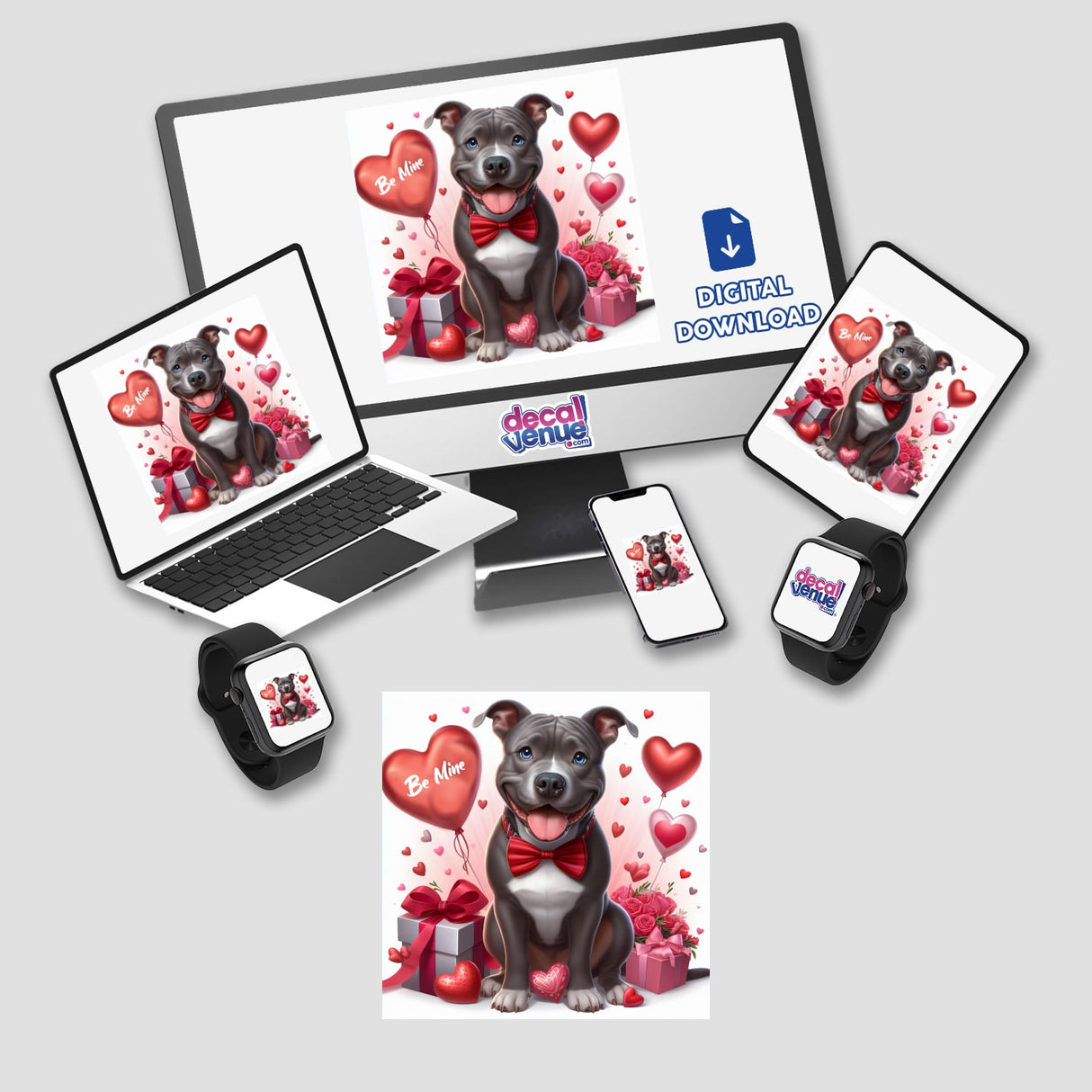 Be Mine Valentine Pitbull