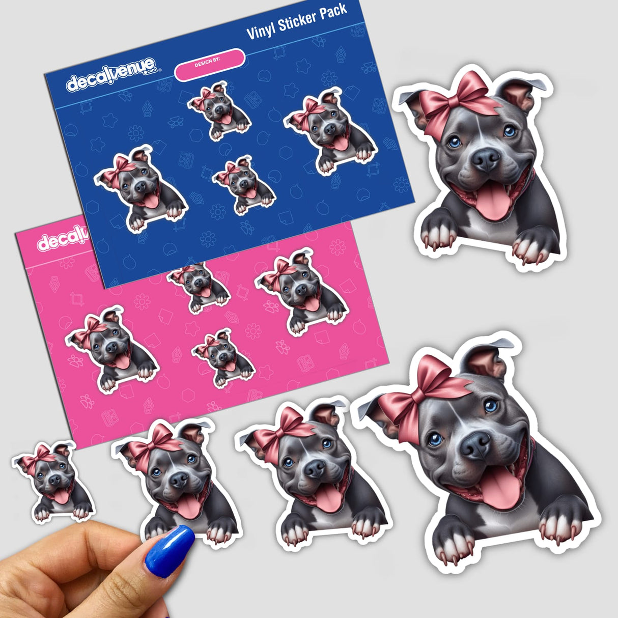 Peeking Pitbull Pink Bow