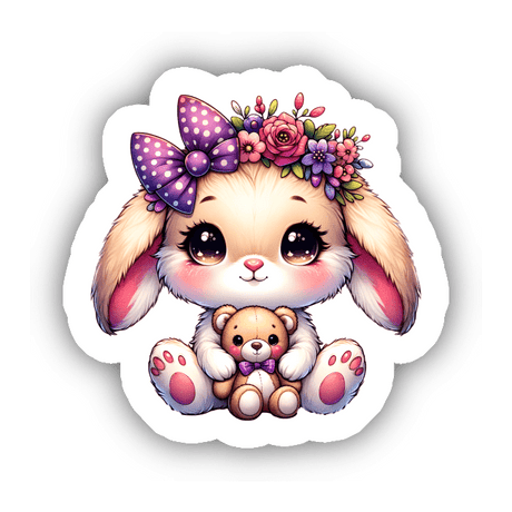 Cute Baby Bunny with Bear