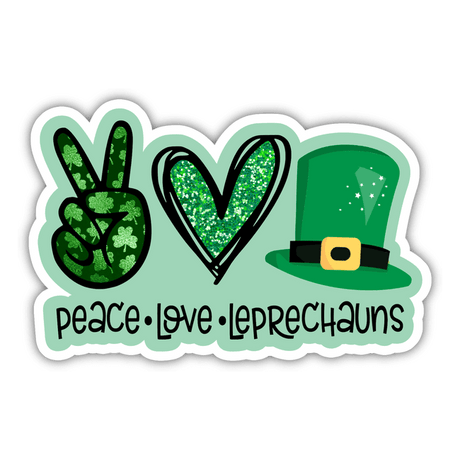 St Patrick's Day Peace Love Leprechauns Sticker