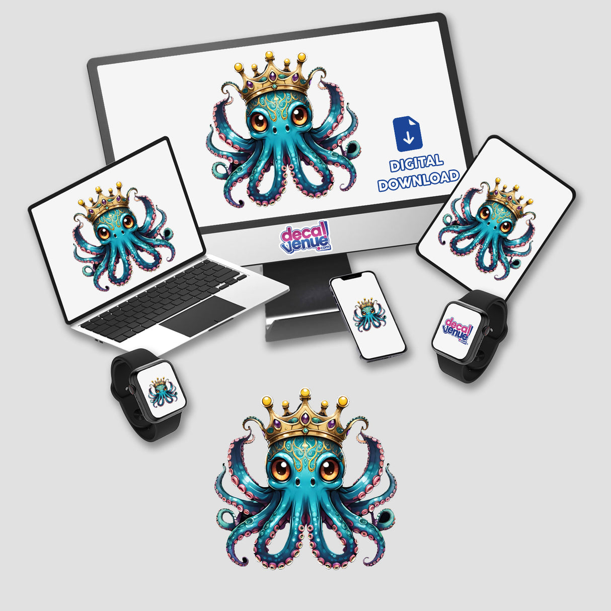 King of the Sea Blue Octopus