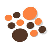 Orange / Chocolate Brown Polka Dot Circles Wall Decals