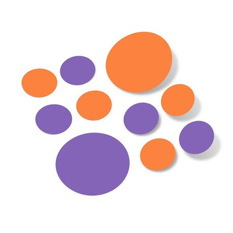 Orange / Lavender Polka Dot Circles Wall Decals