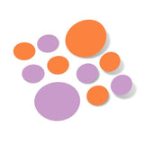 Orange / Lilac Polka Dot Circles Wall Decals