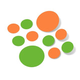 Lime Green / Orange Polka Dot Circles Wall Decals