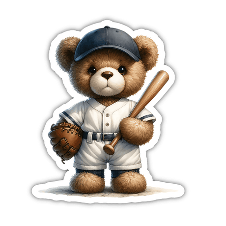 Cute Teddy Bear with bat Sticker