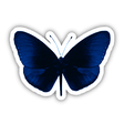 Blue Black Butterfly sticker or digital artwork featuring a blue butterfly with a white border.