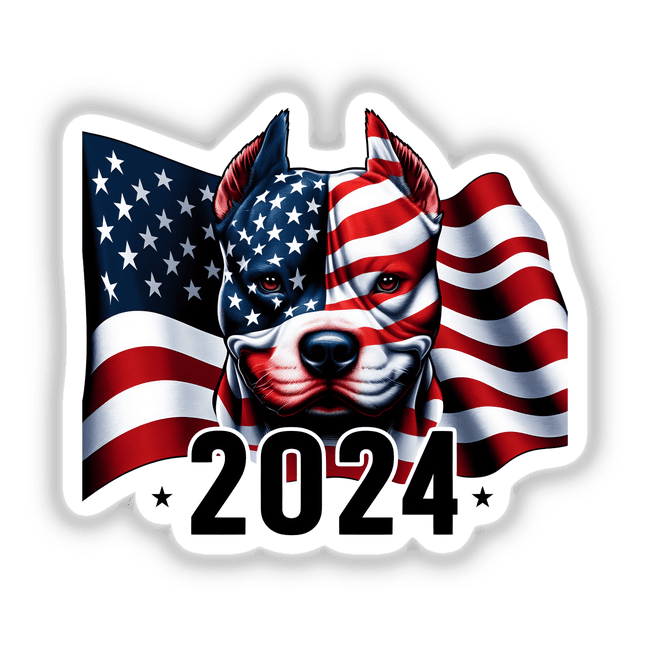 American Bully Pitbull Flag Dog Trump 2024