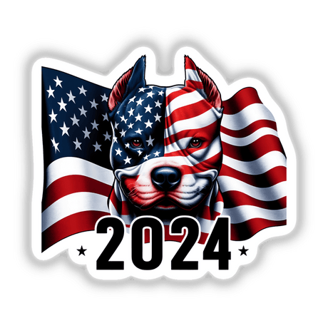 American Bully Pitbull Flag Dog Trump 2024