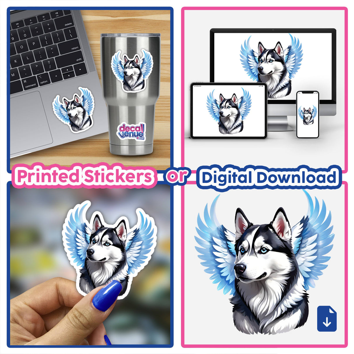 Husky Angel with Wings
