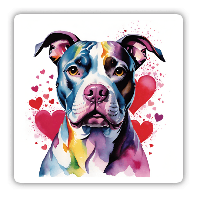 Hearts Splatter Pitbull