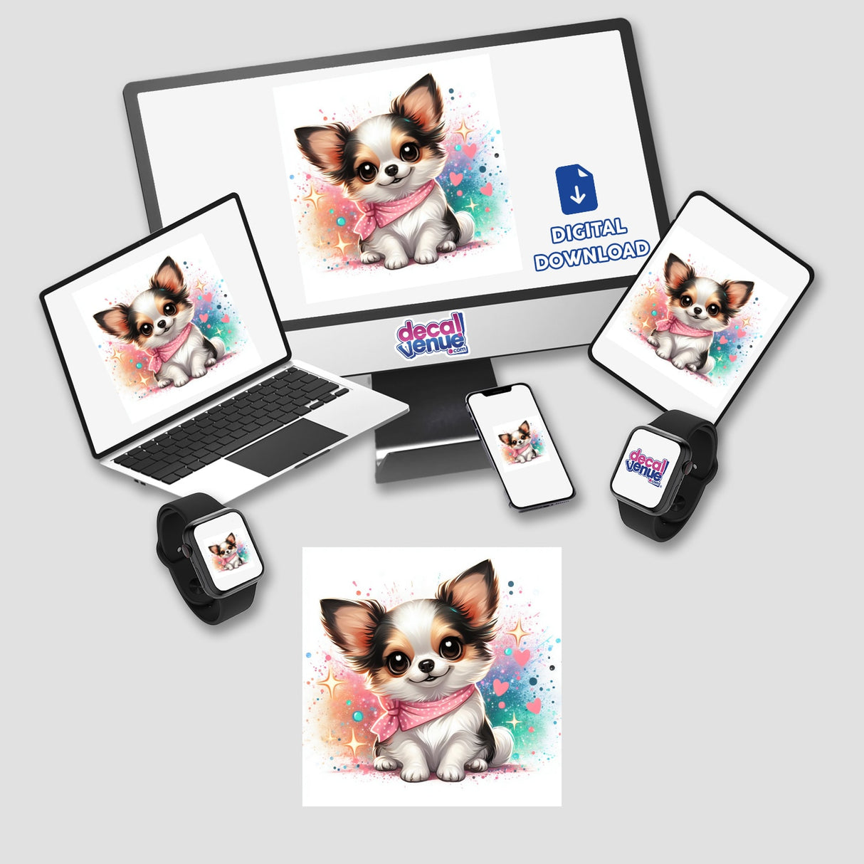 Pastel Splatter Chihuahua