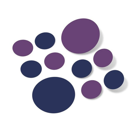 Navy Blue / Purple Polka Dot Circles Wall Decals