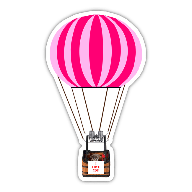 HOT AIR BALLOON2 + DOG HOLDING I LOVE YOU SIGN