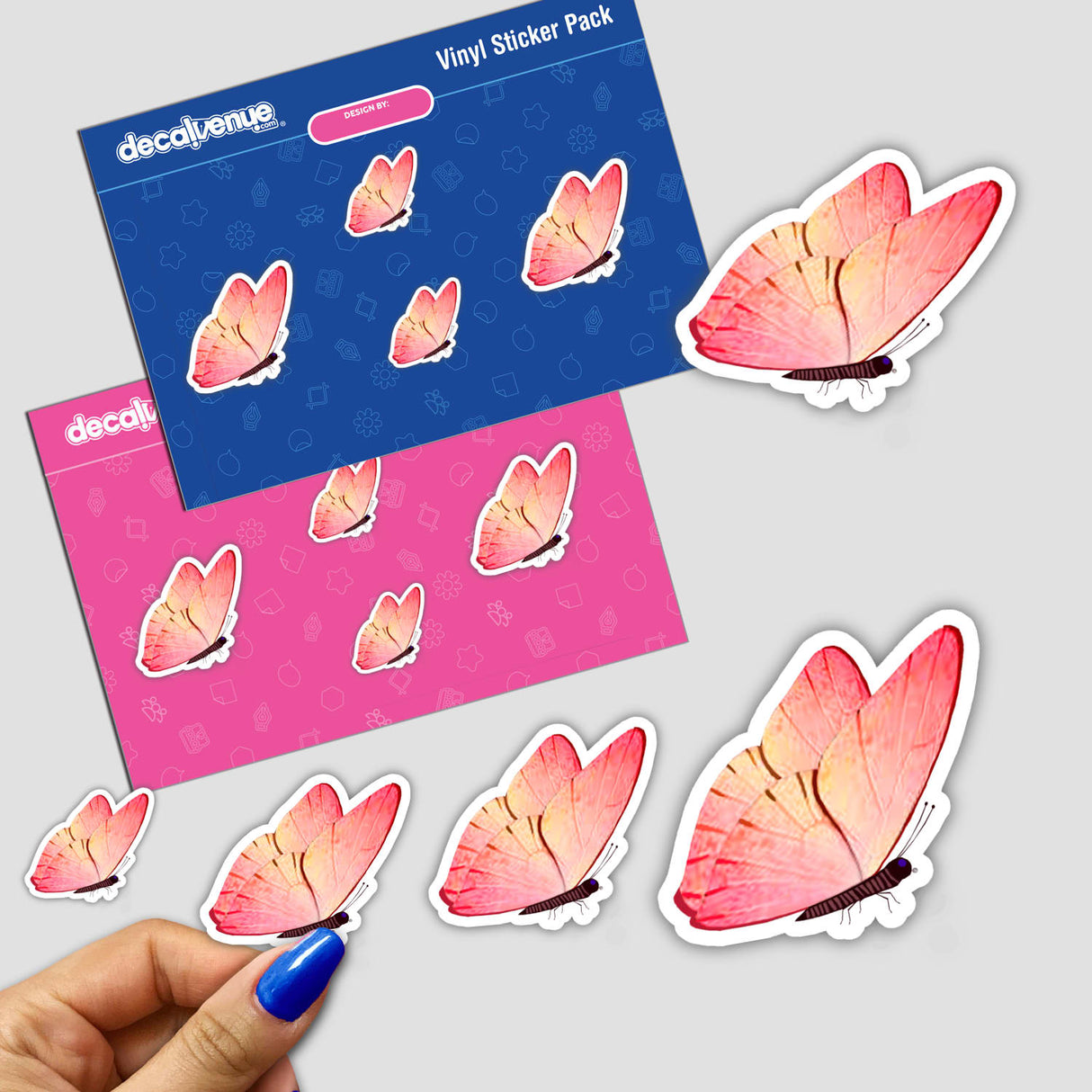 PINK, YELLOW AND BROWN BUTTERFLY WITH MAROON STRIPES