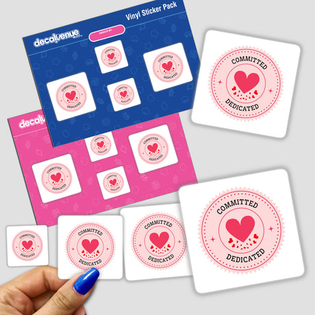 DEDICATED & COMMITTED HEART STICKER