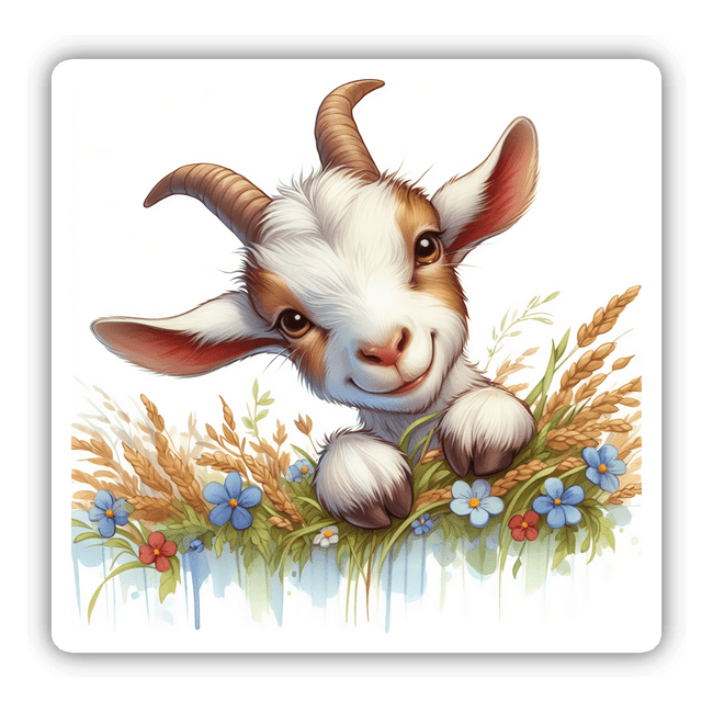 Peeking Garden Goat