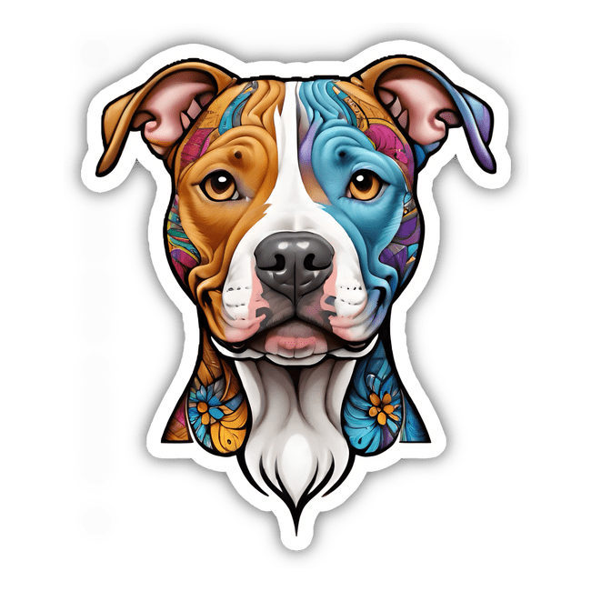 Colorful Pitbull Face