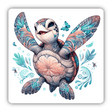 Intricate Pastel Sea Turtle w/ Background