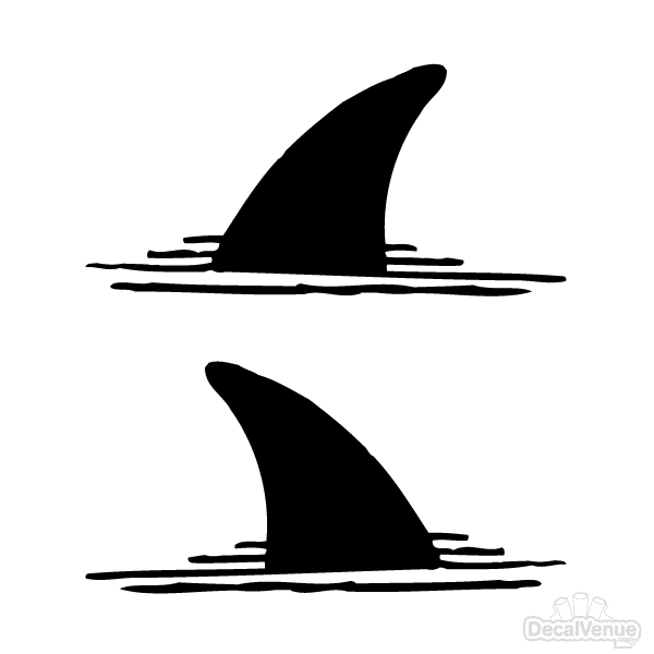 Shark Fin Right and Left Facing Vinyl Decals | Animals | DecalVenue.com