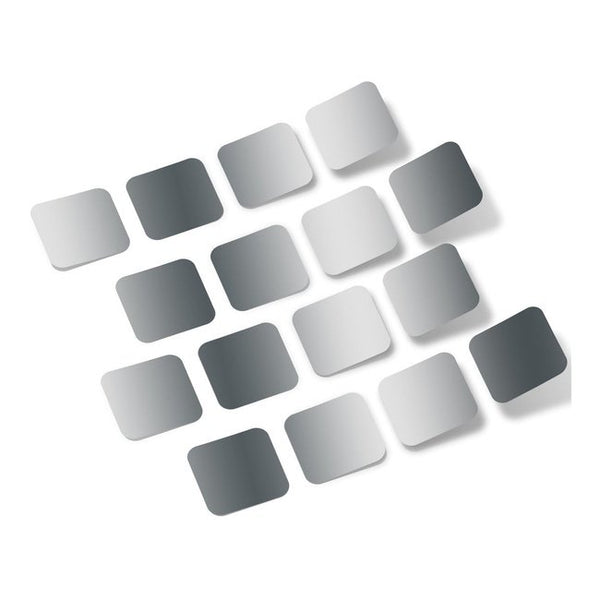 Metallic Silver Rounded Squares Vinyl Wall Decals