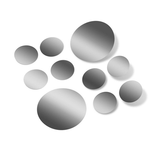 Metallic Silver Polka Dot Circles Wall Decals