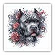 Intricate Cropped Pitbull Rose Wreath