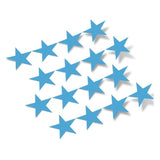 Ice Blue Stars Vinyl Wall Decals - Decorative peel-and-stick star-shaped vinyl stickers in a vibrant blue color.